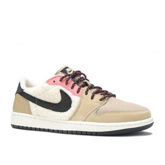 WMNS AIR JORDAN 1 RETRO LOW FLEECE PARACHUTE BEIGE  Scarpe aq0828 200