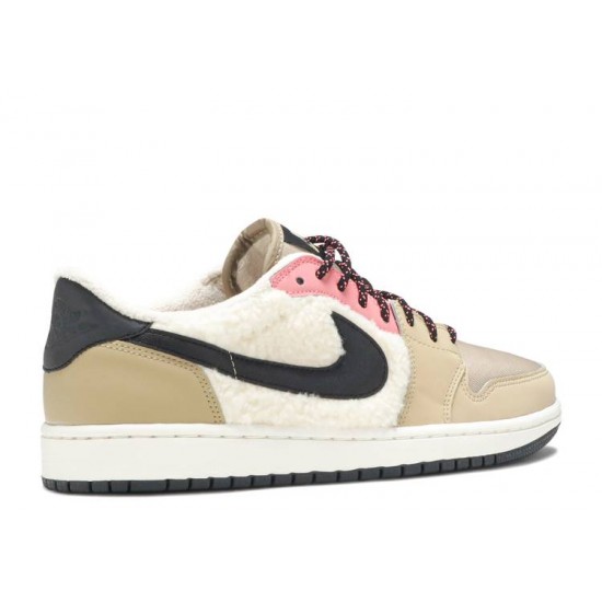 WMNS AIR JORDAN 1 RETRO LOW FLEECE PARACHUTE BEIGE  Scarpe aq0828 200