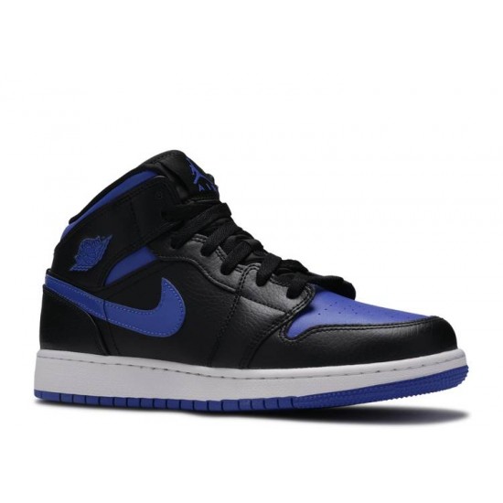 AIR JORDAN 1 MID GS BLACK HYPER ROYAL  Scarpe 554725 068