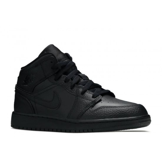 AIR JORDAN 1 MID GS TRIPLE BLACK  Scarpe 554725 091