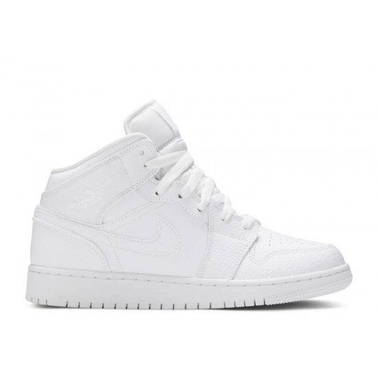 AIR JORDAN 1 MID GS TRIPLE WHITE  Scarpe 554725 130