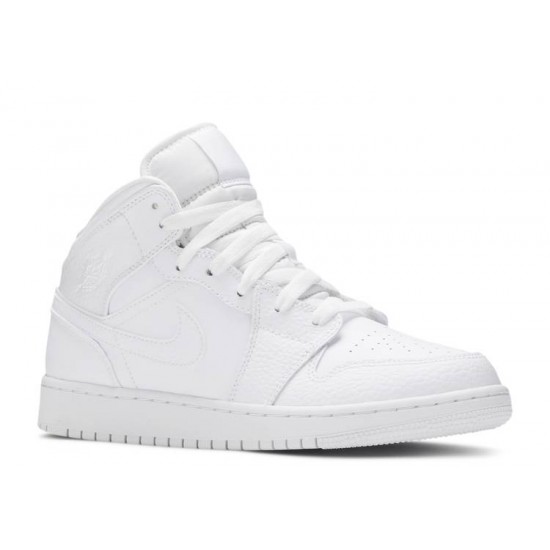 AIR JORDAN 1 MID GS TRIPLE WHITE  Scarpe 554725 130