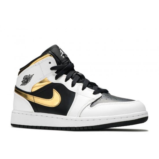 AIR JORDAN 1 MID GS WHITE GOLD  Scarpe 554725 190