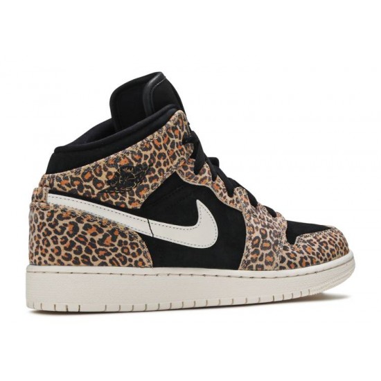 AIR JORDAN 1 MID SE GS LEOPARD  Scarpe bq6931 021