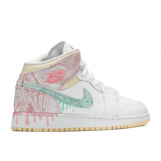 AIR JORDAN 1 MID SE GS PAINT DRIP  Scarpe dd1666 100