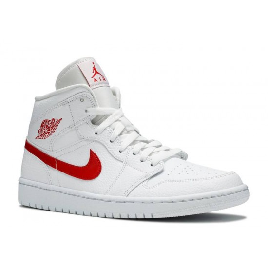 WMNS AIR JORDAN 1 MID WHITE UNIVERSITY RED  Scarpe bq6472 106