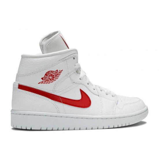 WMNS AIR JORDAN 1 MID WHITE UNIVERSITY RED  Scarpe bq6472 106