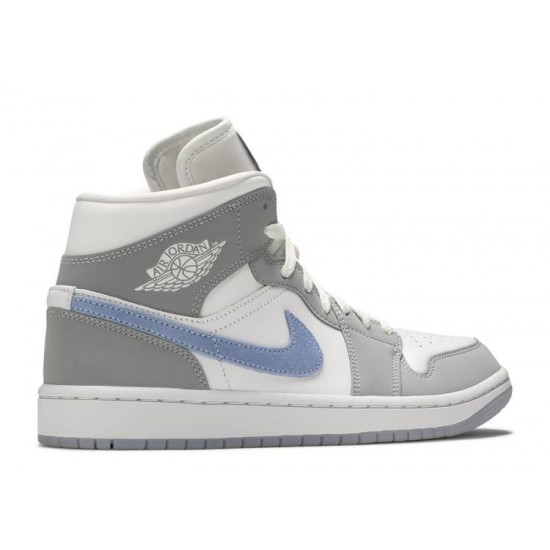 WMNS AIR JORDAN 1 MID WOLF GREY ALUMINUM  Scarpe bq6472 105