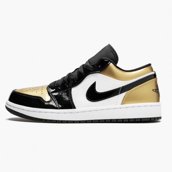 Donna/Uomo Air Jordan 1 Low Gold Toe CQ9447-700 Scarpe Da Ginnastica