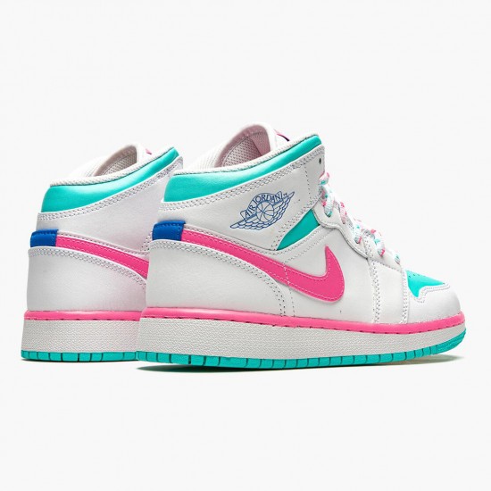 Donna Air Jordan 1 Mid Digital Pink 555112-102 Scarpe Da Ginnastica