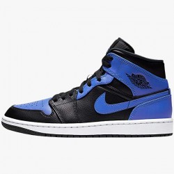 Donna/Uomo Air Jordan 1 Mid Hyper Royal Tumbled Leather 554724-077 Scarpe Da Ginnastica