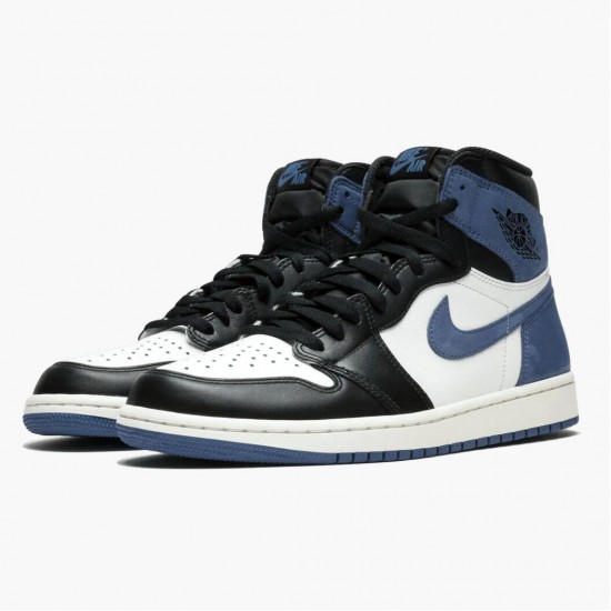 Donna/Uomo Air Jordan 1 Retro High Blue Moon 555088-115 Scarpe Da Ginnastica