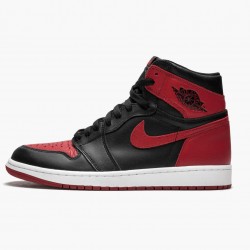 Donna/Uomo Air Jordan 1 Retro High OG Banned Bred 555088-001 Scarpe Da Ginnastica