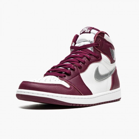 Donna/Uomo Air Jordan 1 Retro High OG Bordeaux 555088-611 Scarpe Da Ginnastica