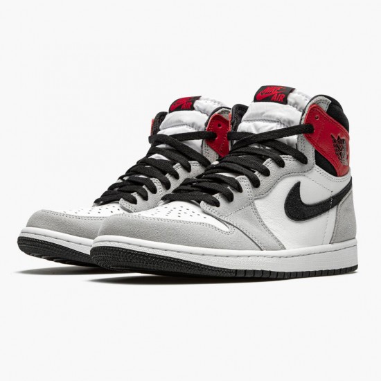 Donna/Uomo Air Jordan 1 Retro High OG Light Smoke Grey 555088-126 Scarpe Da Ginnastica