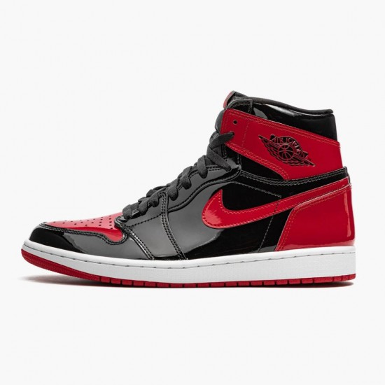 Uomo Air Jordan 1 Retro High OG Patent Bred Red 555088-063 Scarpe Da Ginnastica