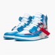 Donna/Uomo Air Jordan 1 Retro High Off-White University Blue AQ0818-148 Scarpe Da Ginnastica