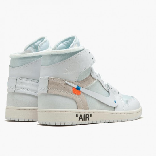 Uomo Air Jordan 1 Retro High Off-White White AQ0818-100 Scarpe Da Ginnastica