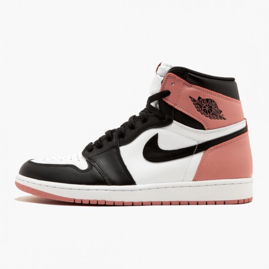 Donna/Uomo Air Jordan 1 Retro High Rust Pink 861428-101 Scarpe Da Ginnastica