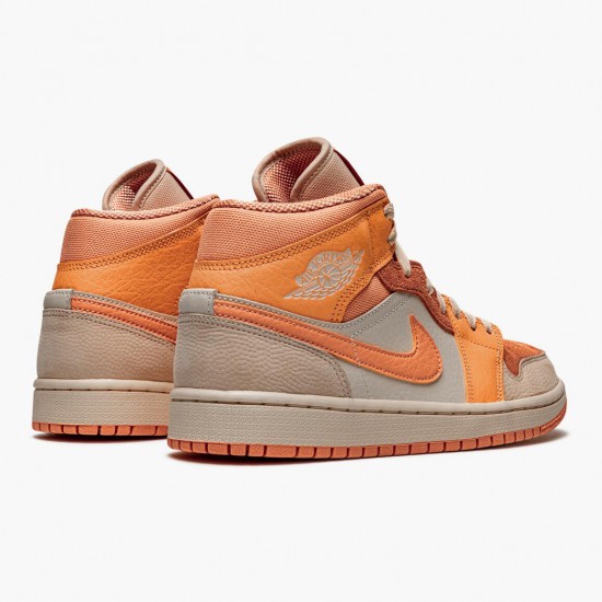 Donna/Uomo Air Jordan 1 Mid Apricot Orange Apricot Agate Terra Blush DH4270-800 Scarpe Da Ginnastica