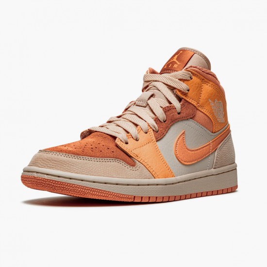 Donna/Uomo Air Jordan 1 Mid Apricot Orange Apricot Agate Terra Blush DH4270-800 Scarpe Da Ginnastica