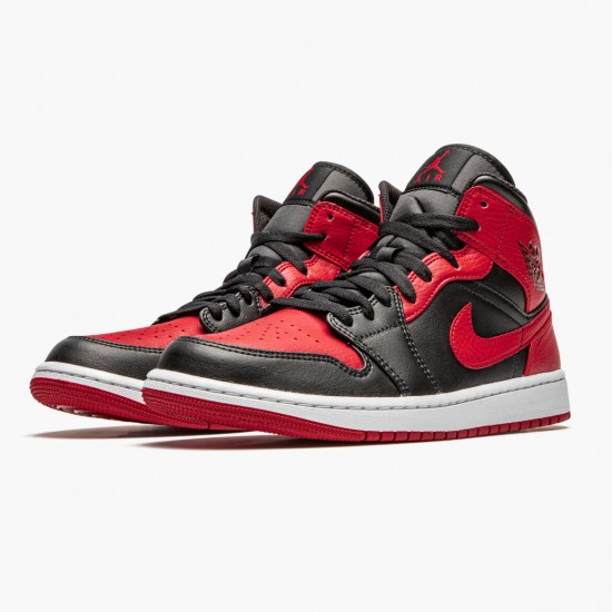 Donna/Uomo Air Jordan 1 Mid Banned 2020 554724-074 Scarpe Da Ginnastica