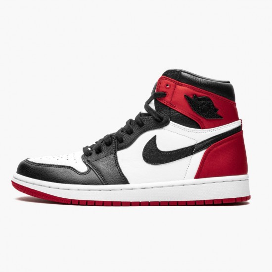 Donna/Uomo Air Jordan 1 High OG Satin Black Toe CD0461-016 Scarpe Da Ginnastica