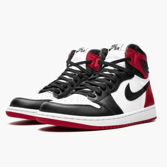 Donna/Uomo Air Jordan 1 High OG Satin Black Toe CD0461-016 Scarpe Da Ginnastica