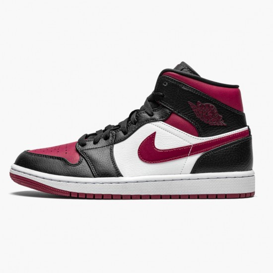 Uomo Air Jordan 1 Mid Bred Toe 554724-066 Scarpe Da Ginnastica