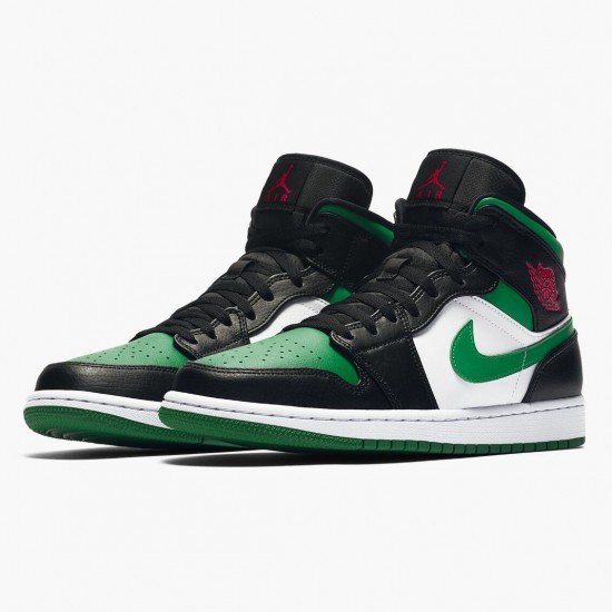 Uomo Air Jordan 1 Mid Pine Green 554724-067 Scarpe Da Ginnastica