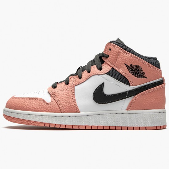 Uomo Air Jordan 1 Mid Pink Quartz 555112-603 Scarpe Da Ginnastica