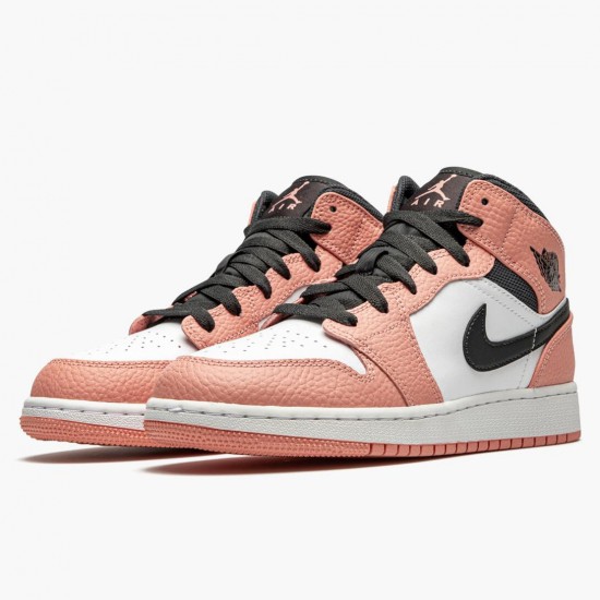 Uomo Air Jordan 1 Mid Pink Quartz 555112-603 Scarpe Da Ginnastica