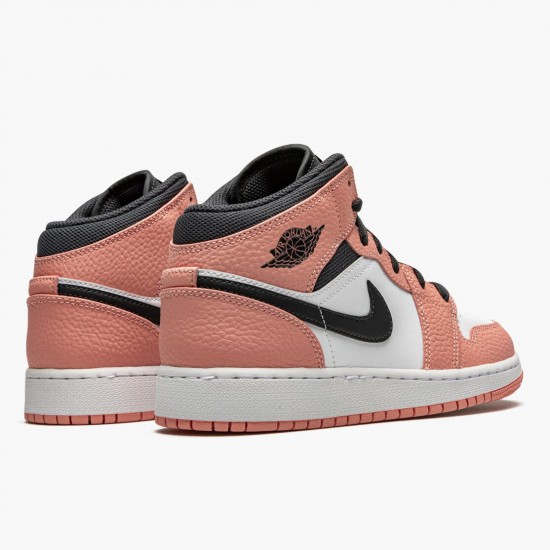 Uomo Air Jordan 1 Mid Pink Quartz 555112-603 Scarpe Da Ginnastica