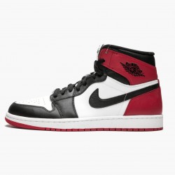 Uomo Air Jordan 1 Retro High Black Toe 555088-184 Scarpe Da Ginnastica