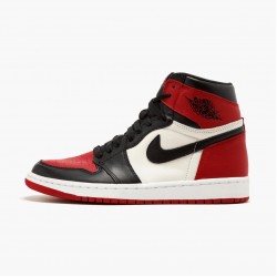 Donna/Uomo Air Jordan 1 Retro High Bred Toe 555088-610 Scarpe Da Ginnastica