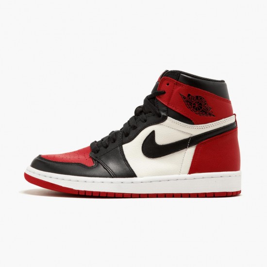 Donna/Uomo Air Jordan 1 Retro High Bred Toe 555088-610 Scarpe Da Ginnastica