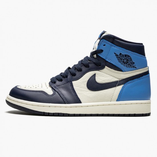 Uomo Air Jordan 1 Retro High OG Obsidian University Blue 555088-140 Scarpe Da Ginnastica