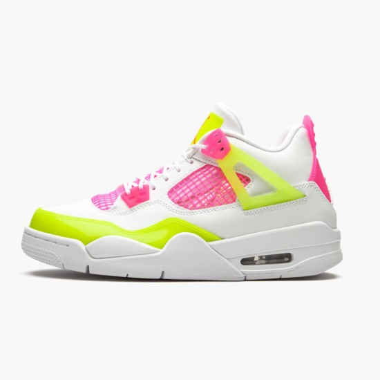 Donna/Uomo Air Jordan 4 Retro White Lemon Pink CV7808-100 Scarpe Da Ginnastica