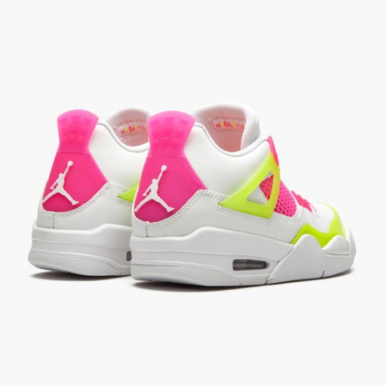 Donna/Uomo Air Jordan 4 Retro White Lemon Pink CV7808-100 Scarpe Da Ginnastica