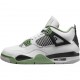 Uomo Air Jordan 4 Retro White Oil Green Dark Ash AQ9129-103 Scarpe Da Ginnastica