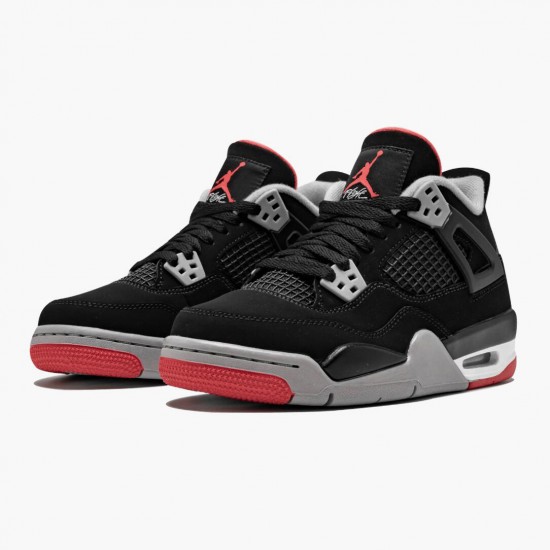 Uomo Air Jordan 4 Retro Bred 2019 Release 308497-060 Scarpe Da Ginnastica