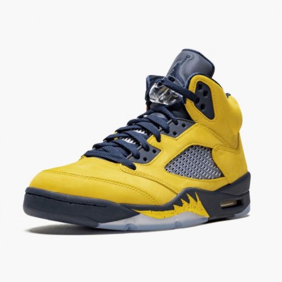 Donna/Uomo Air Jordan 5 Retro Michigan 2019 AmarilloCollege Navy CQ9541-704 Scarpe Da Ginnastica