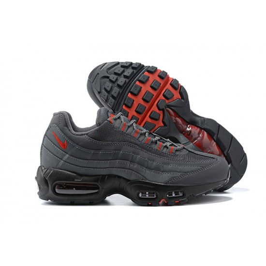 Uomo Air Max 95 TT Grigio Rosso and Nero Scarpe Da Ginnastica