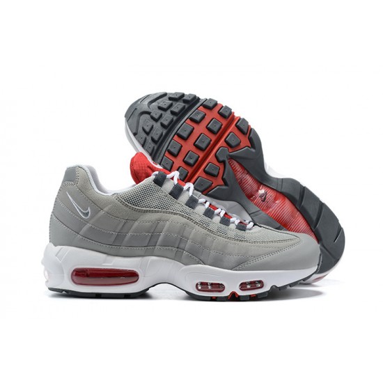 Uomo Air Max 95 TT Grigio Bianco and Rosso Scarpe Da Ginnastica 