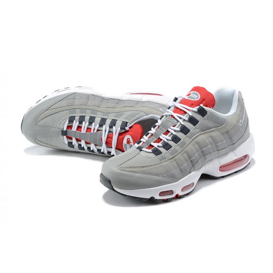 Uomo Air Max 95 TT Grigio Bianco and Rosso Scarpe Da Ginnastica 