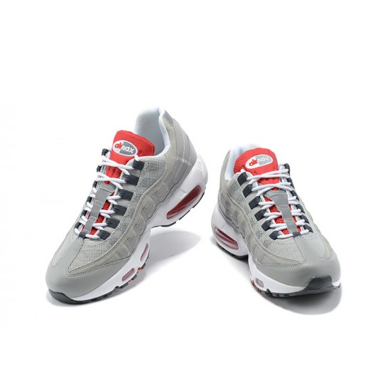 Uomo Air Max 95 TT Grigio Bianco and Rosso Scarpe Da Ginnastica 