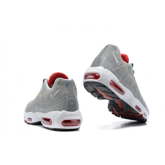 Uomo Air Max 95 TT Grigio Bianco and Rosso Scarpe Da Ginnastica 