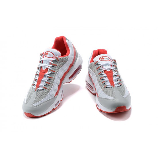 Uomo Air Max 95 TT Bianco Rosso and Grigio Scarpe Da Ginnastica