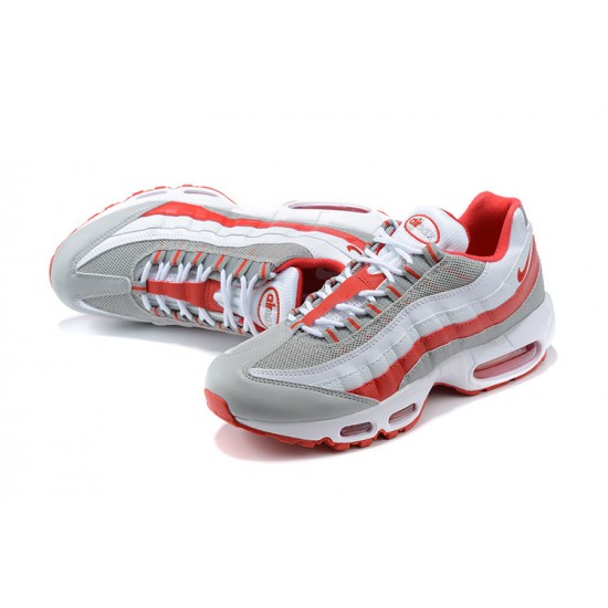 Uomo Air Max 95 TT Bianco Rosso and Grigio Scarpe Da Ginnastica