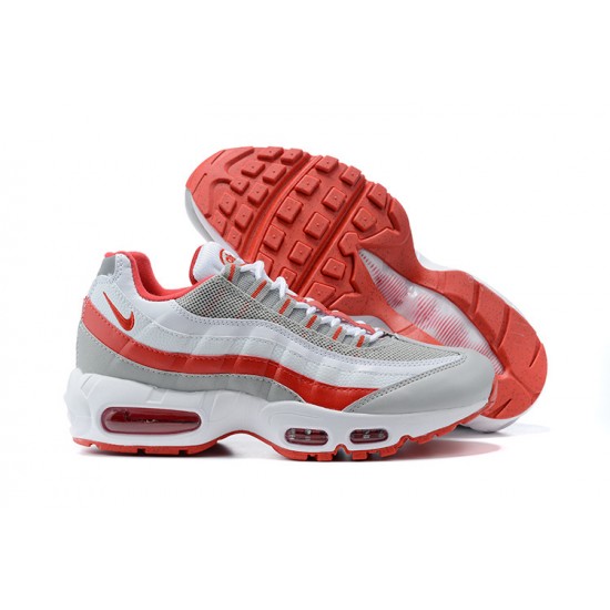 Uomo Air Max 95 TT Bianco Rosso and Grigio Scarpe Da Ginnastica